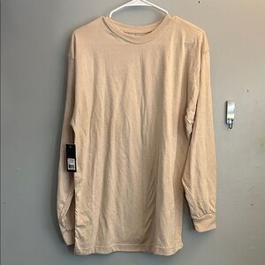 Men's Beige Long Sleeve Shirt
